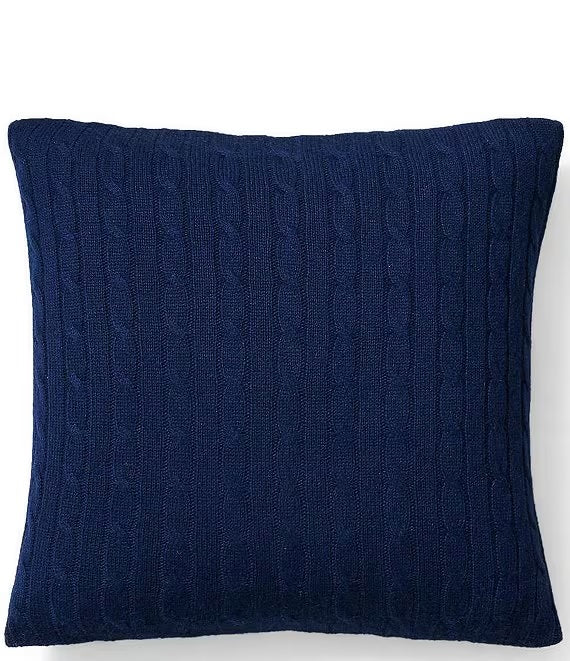 Coussin Cable Cashmere Bleu Marine