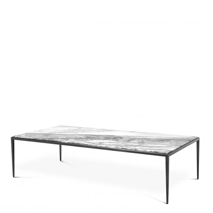 Mesa de centro Henley mármol blanco y bronce