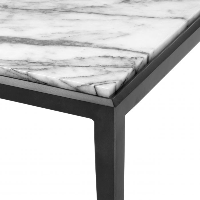 Mesa de centro Henley mármol blanco y bronce