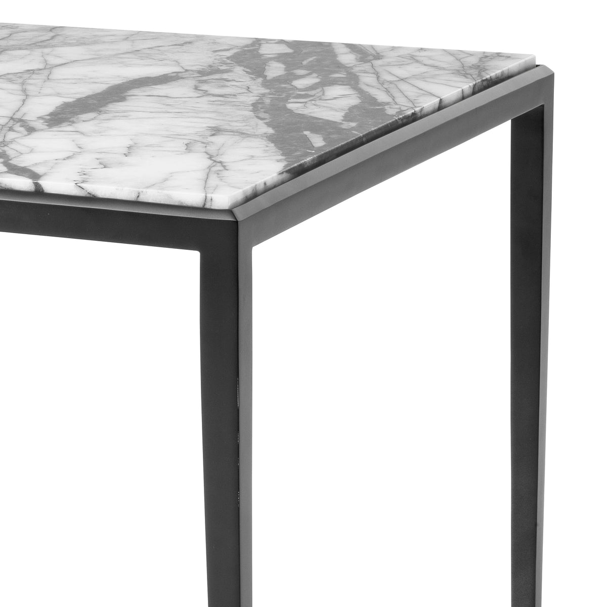 Mesa auxiliar Henley Mármol Blanco Bronce