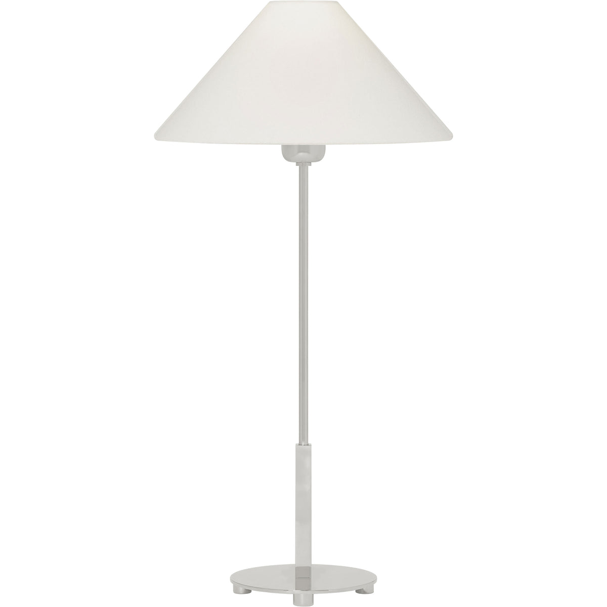 Lampada Hackney Table in nichel lucido con paralume in lino