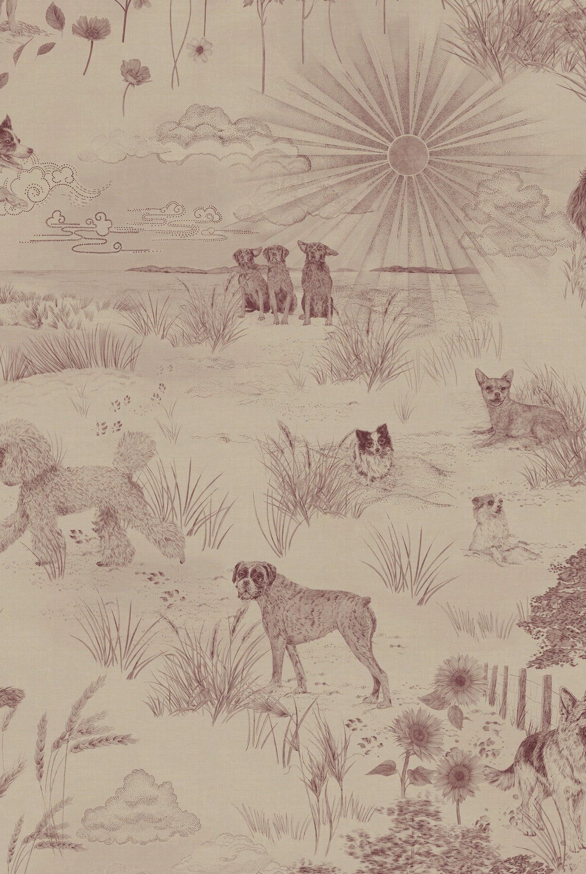 DOG TALES 酒红色壁纸