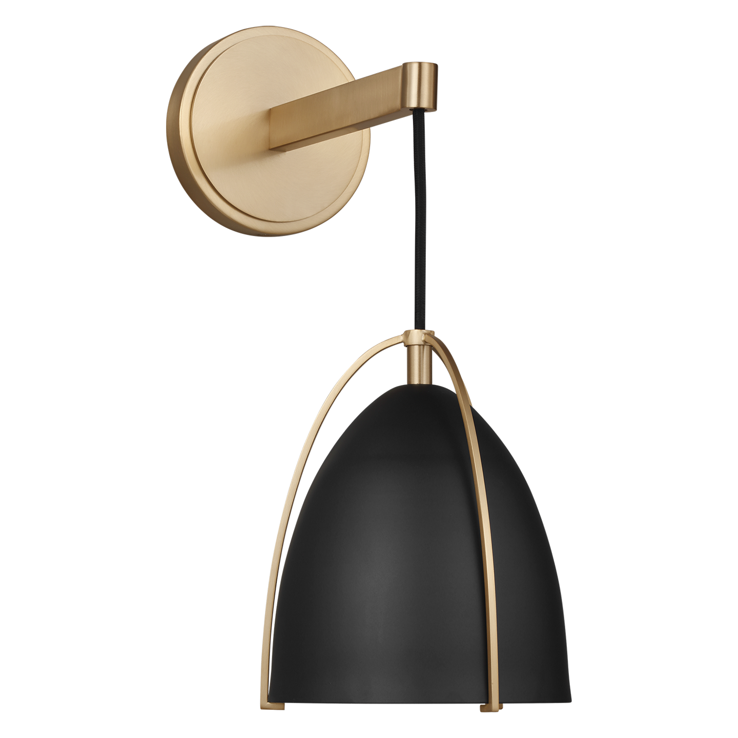 Norman One Light Wandleuchte Messing satiniert/Mattschwarz