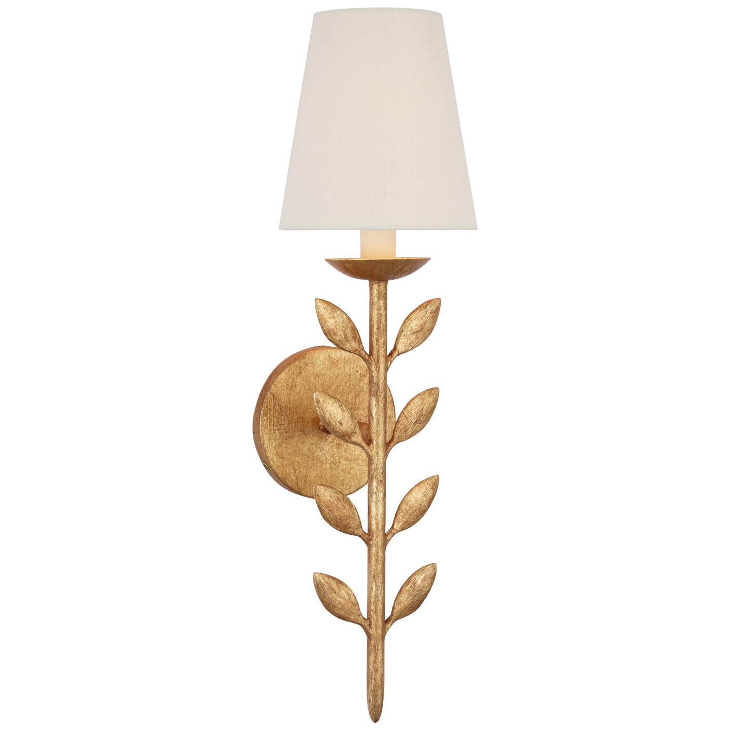 Avery 20 Antique Gold Leaf and Linen Wall Lamp