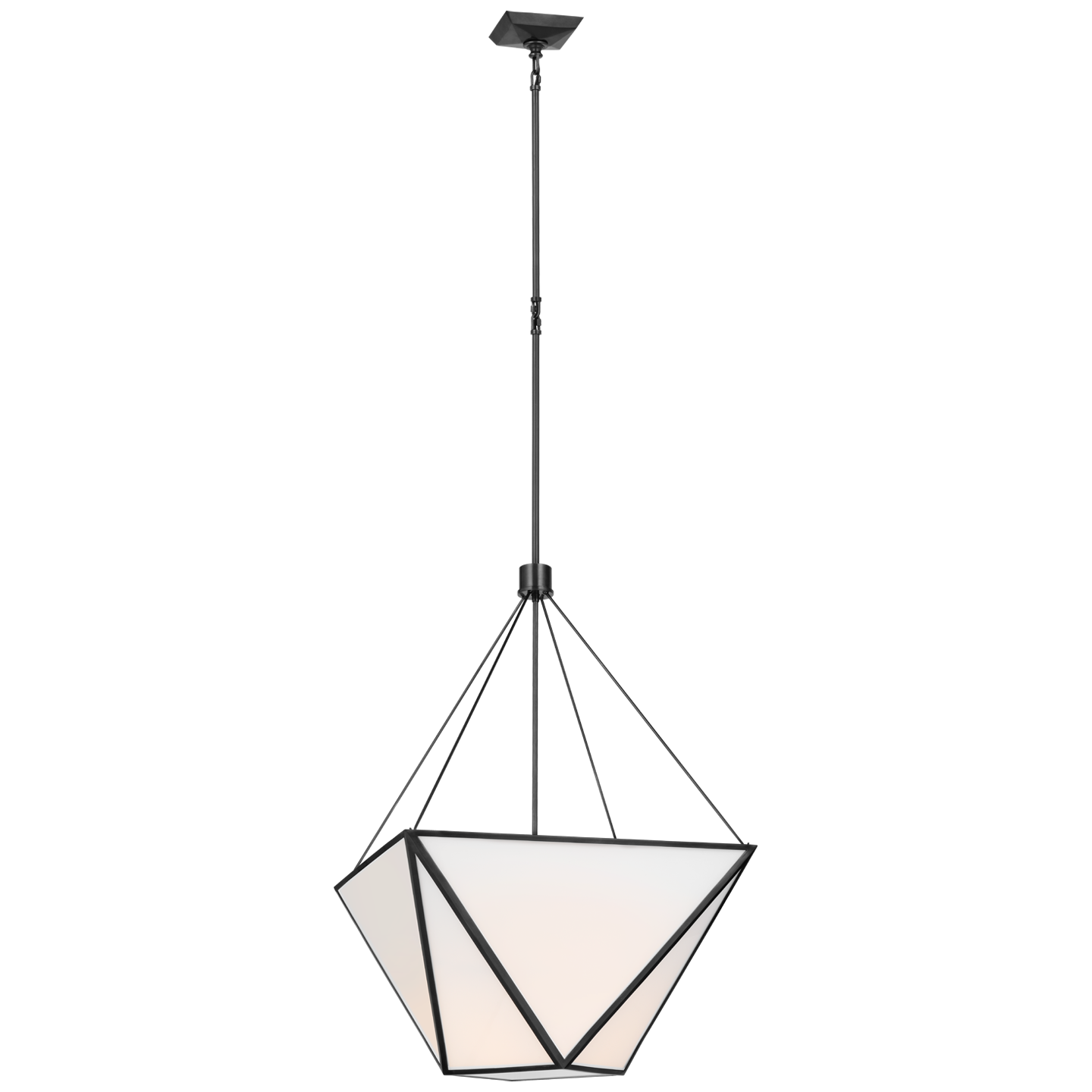 Suspension Lorino Lanterne Large Bronze et Verre blanc