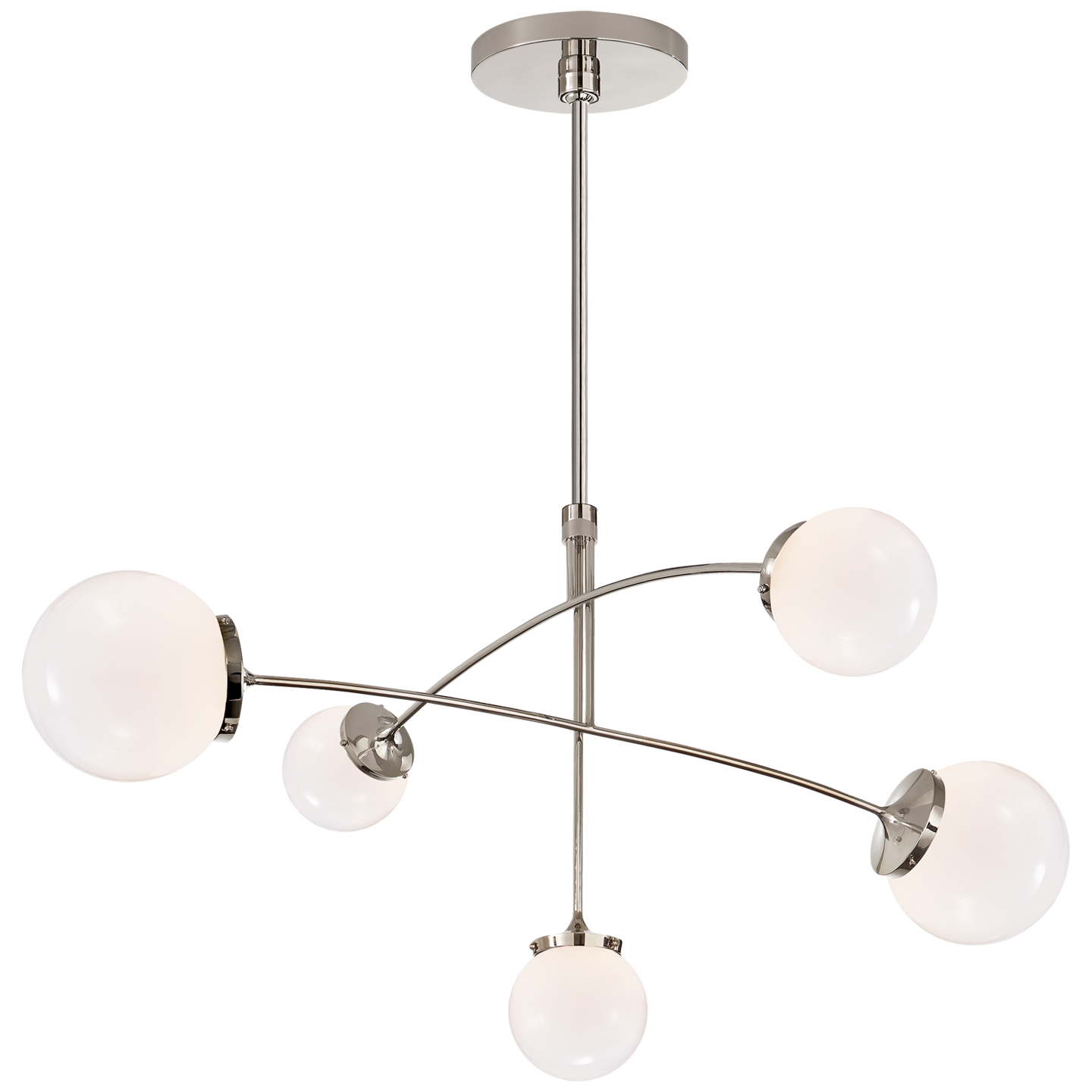 Chandelier Prescott Mobile Medium Verre blanc / Laiton