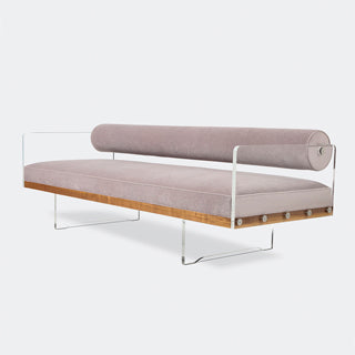Sofá Roll Back con reposabrazos de plexiglás