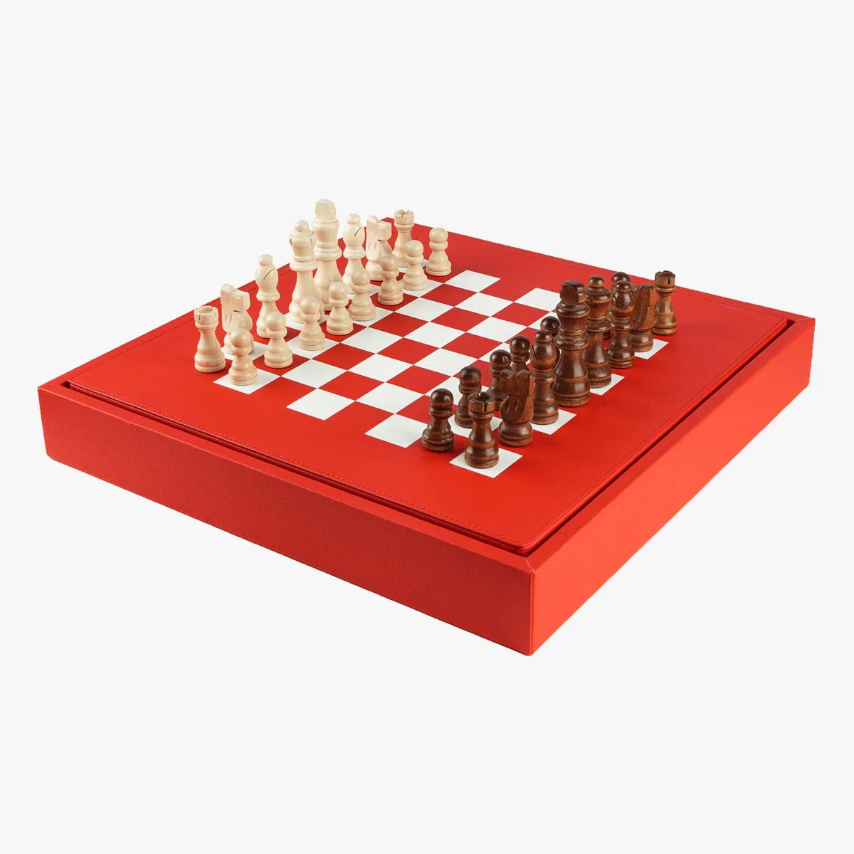 VIDO Luxury Chess Box Red Vegan Leather