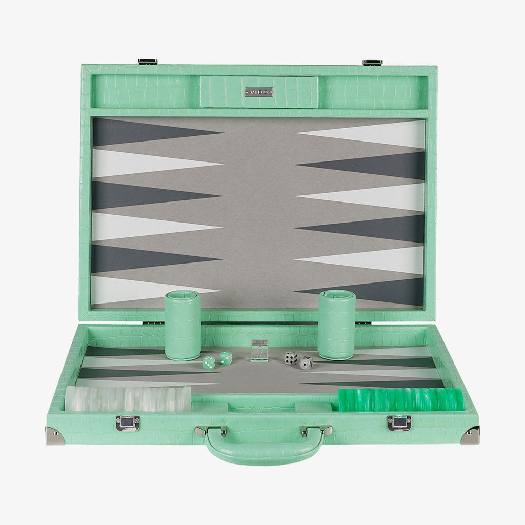 Backgammon Coccodrillo Menta - Grande