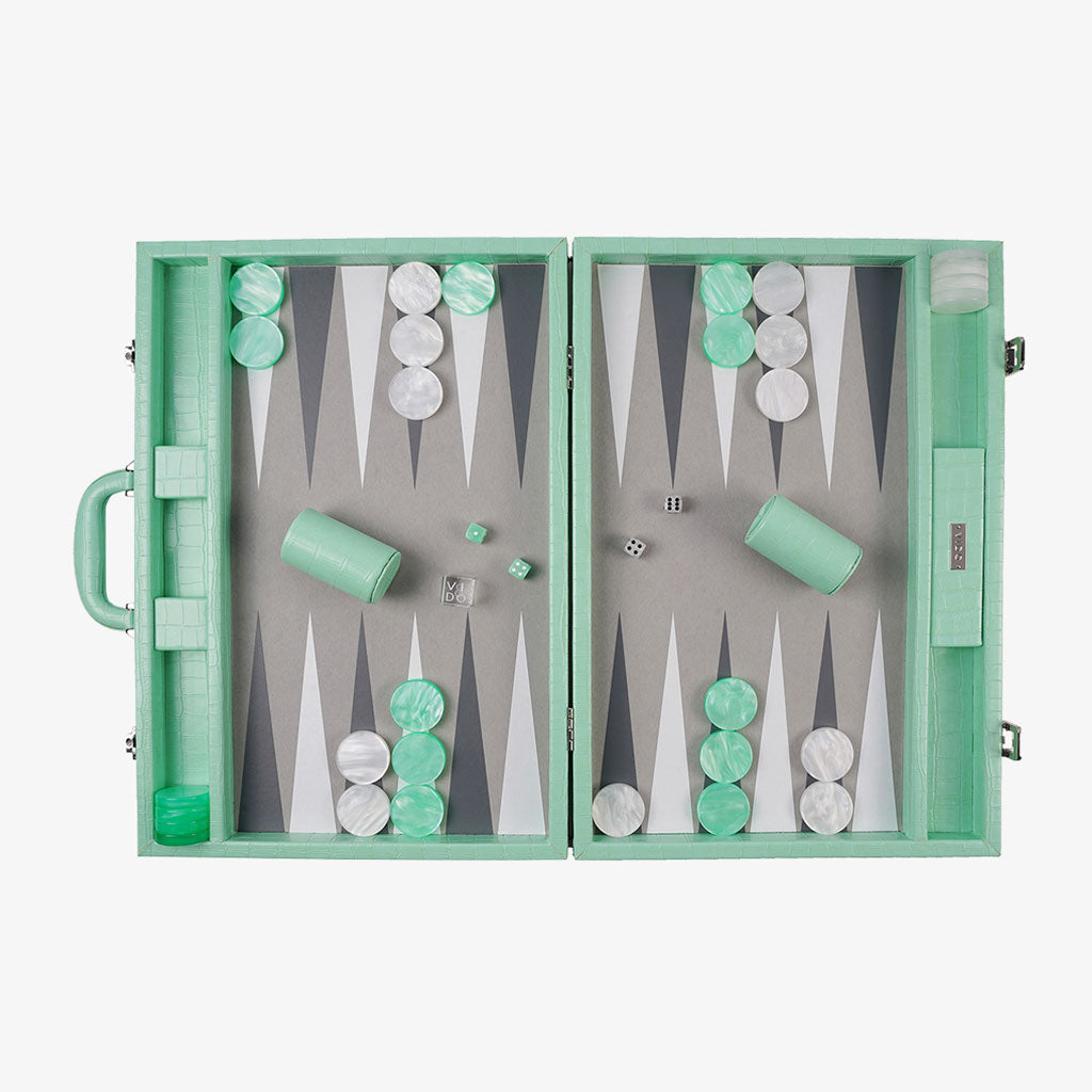 Backgammon Coccodrillo Menta - Grande