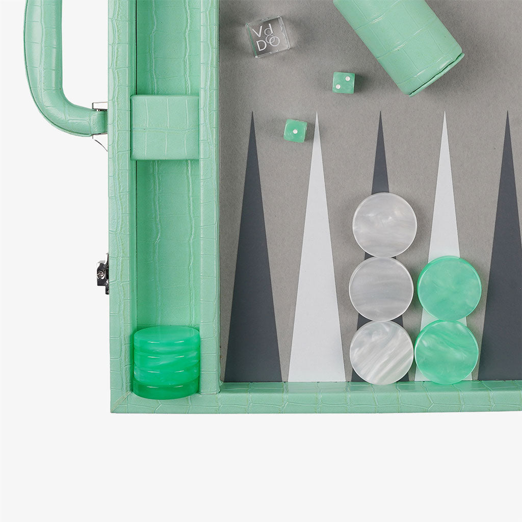 Backgammon Coccodrillo Menta - Grande