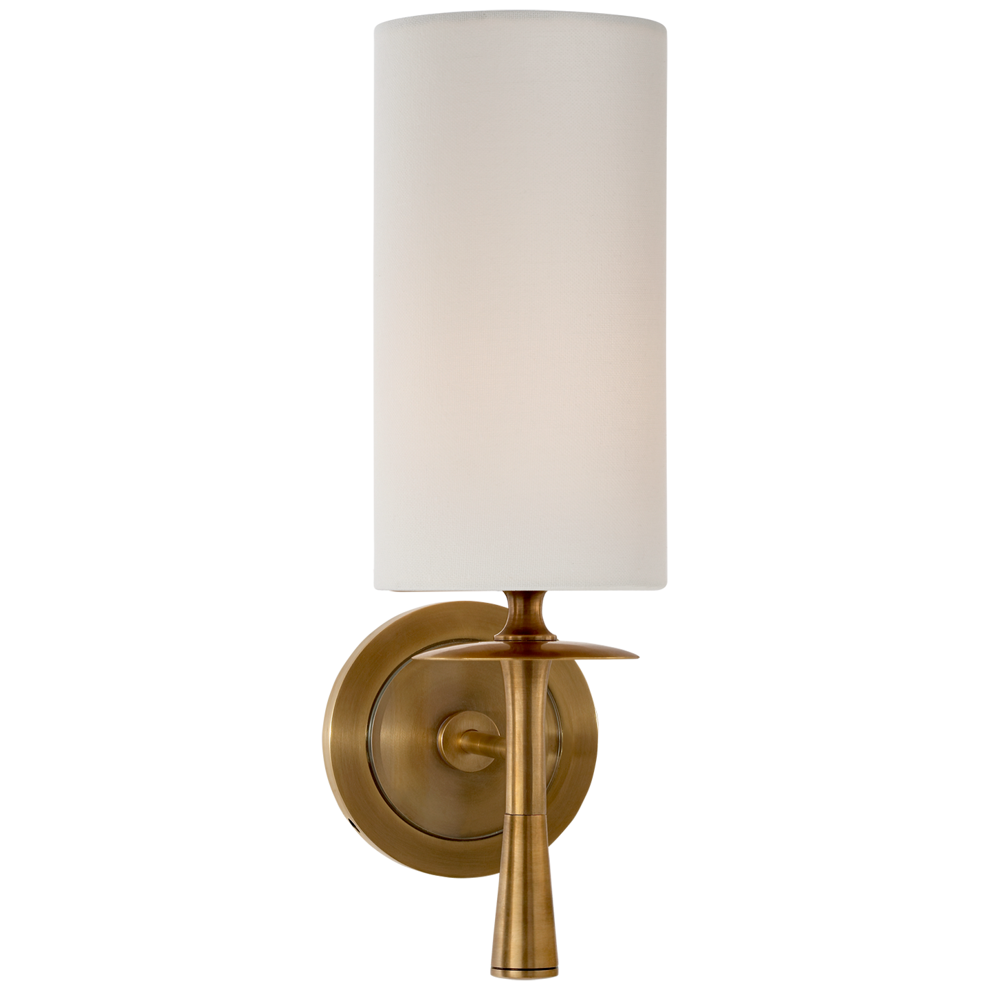 Drunmore Single Brass and Linen Wall Light
