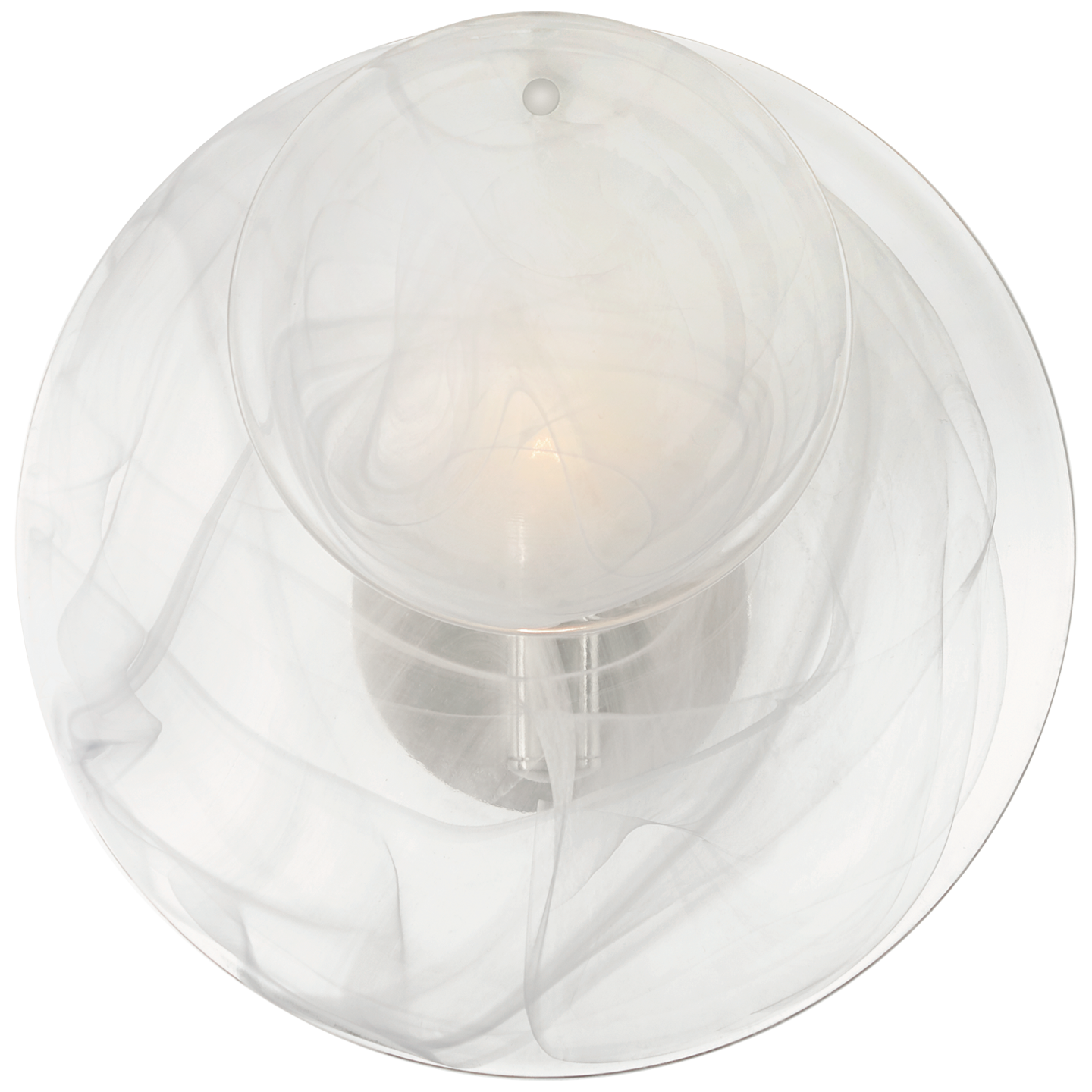 Loire Wall Lamp Small Nickel White Ribbed Glass