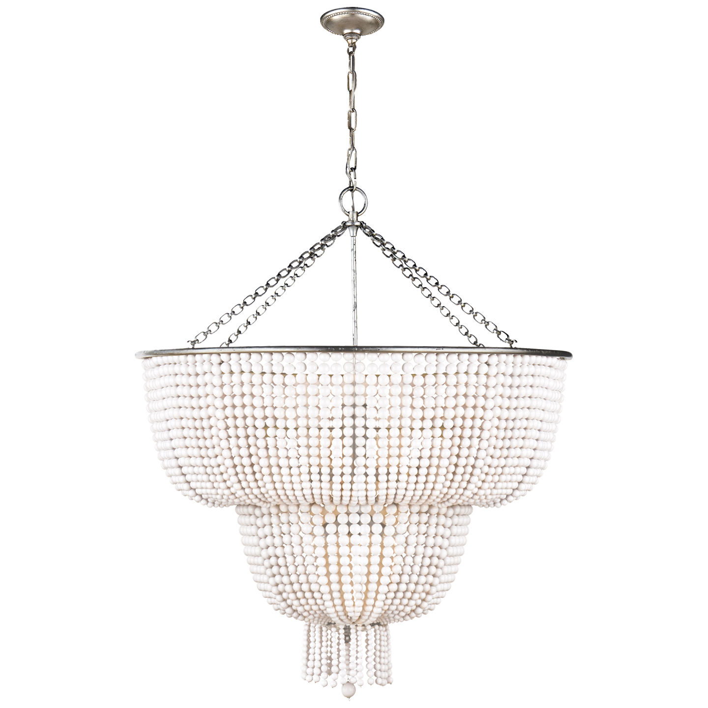 Jacqueline Kronleuchter aus brüniertem Blattsilber und klarem Glas