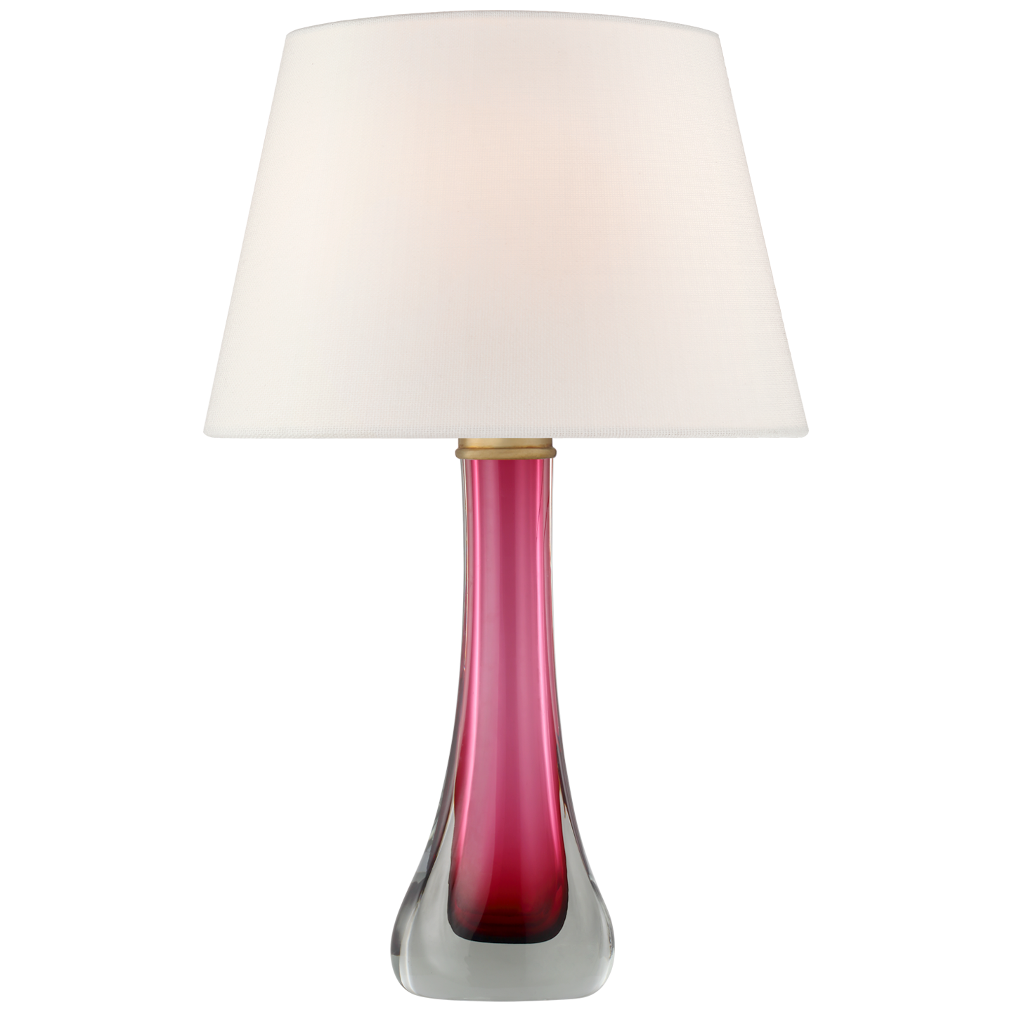 Lampe de table Christa Verre Cerise et Lin