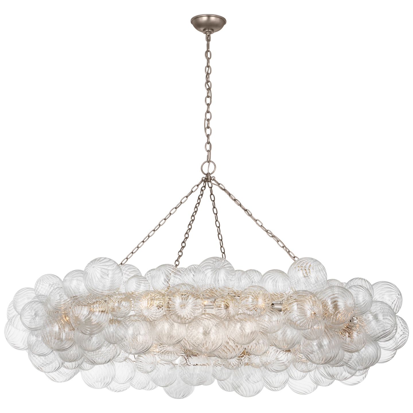 Talia 63" Chandelier Burnished Silver Leaf and Glass