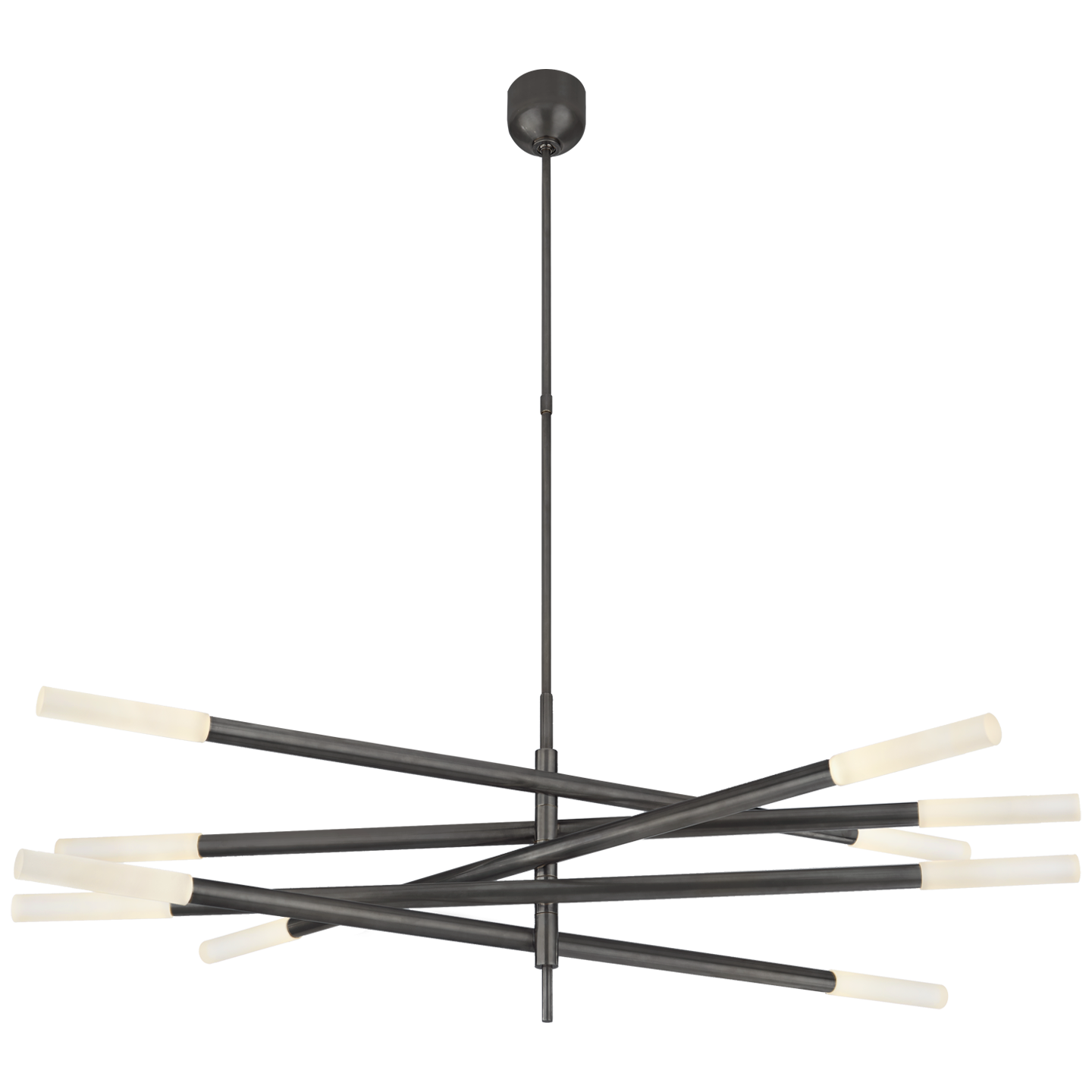 Rousseau-Kronleuchter mit 10 Lichtern aus Bronze und graviertem Kristall