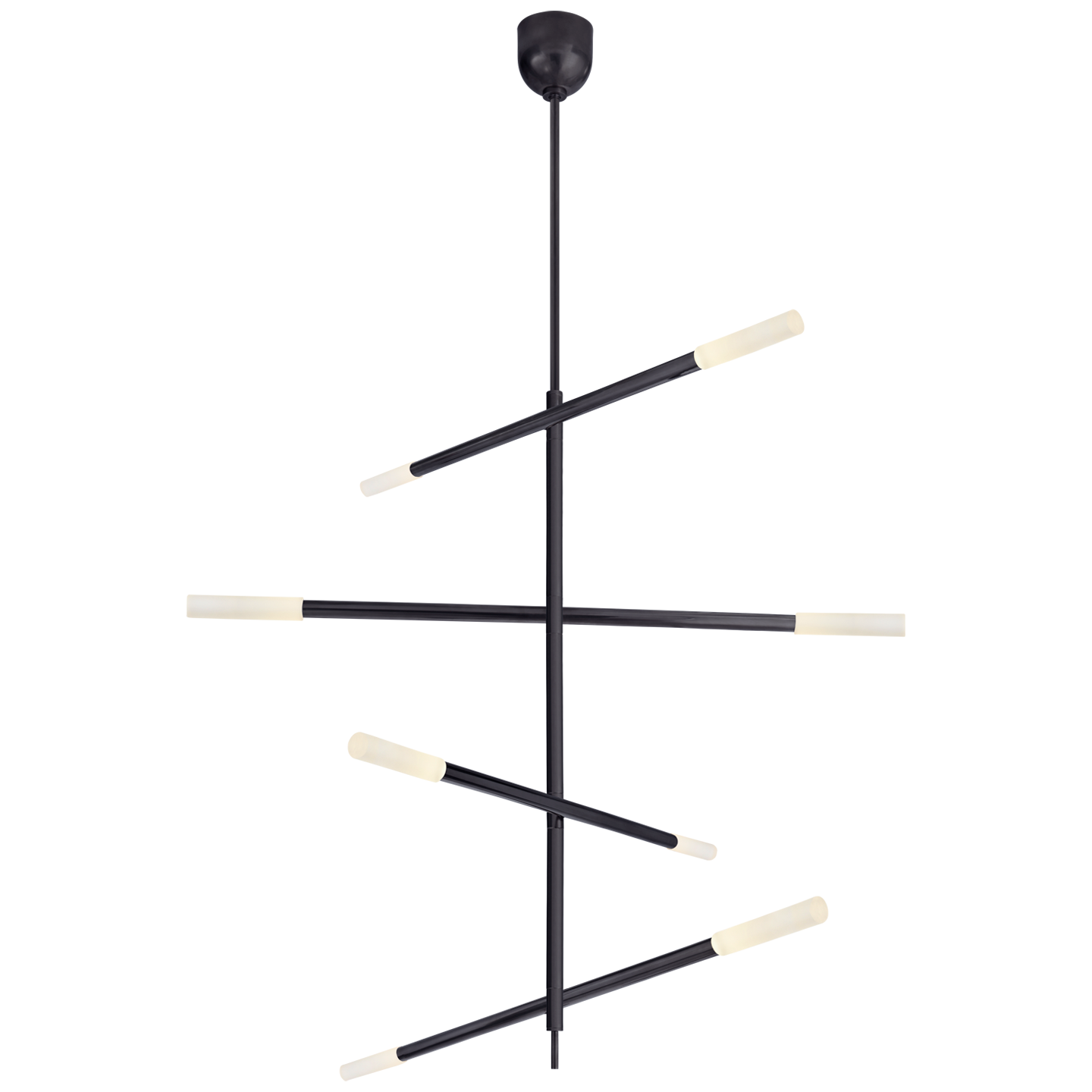 Lustre Rousseau Large Bronze et Cristal Gravé