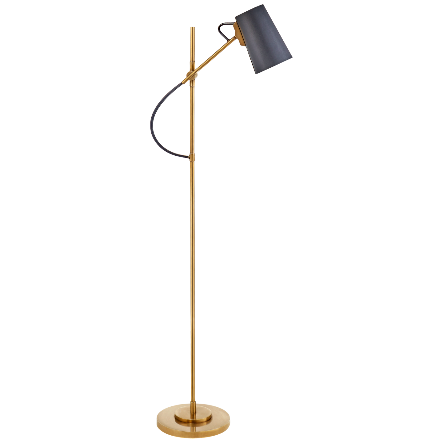 Lampadaire Benton Laiton Abat-Jour Navy
