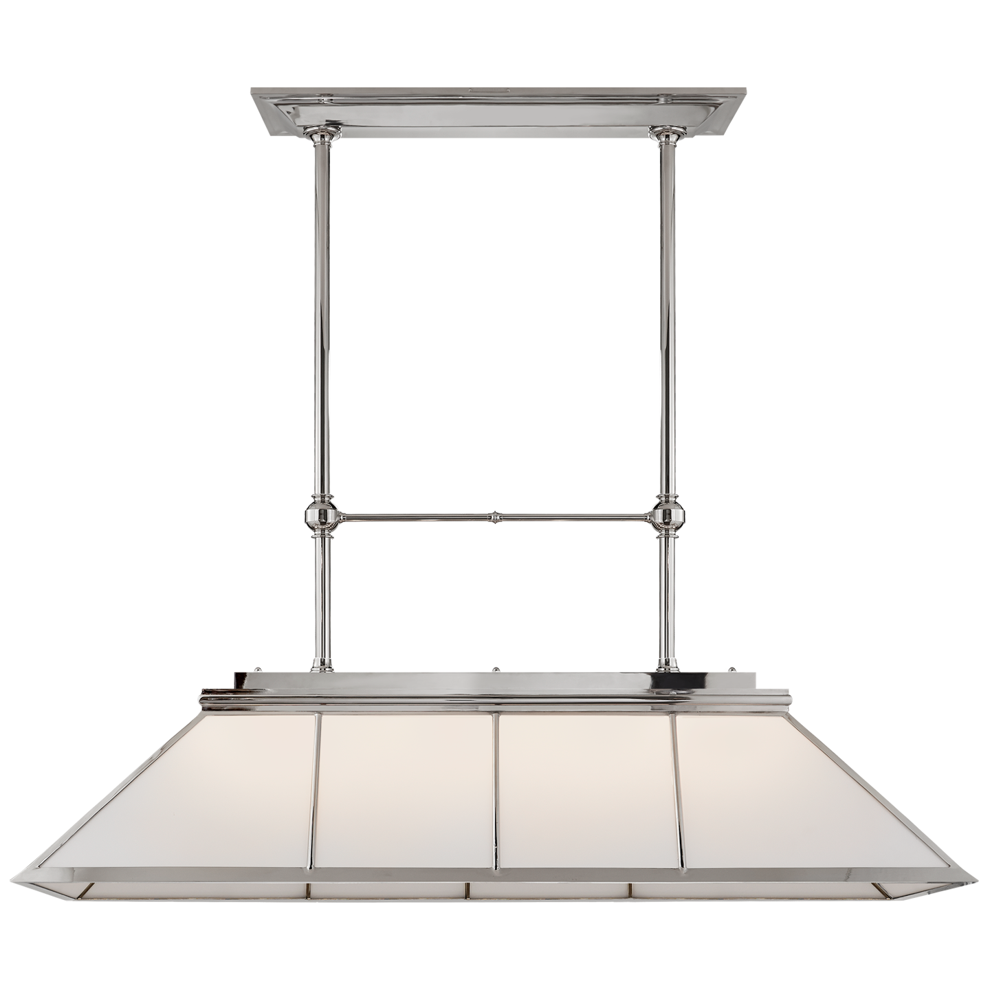 Suspension Rivington Large Billard Nickel Verre Blanc