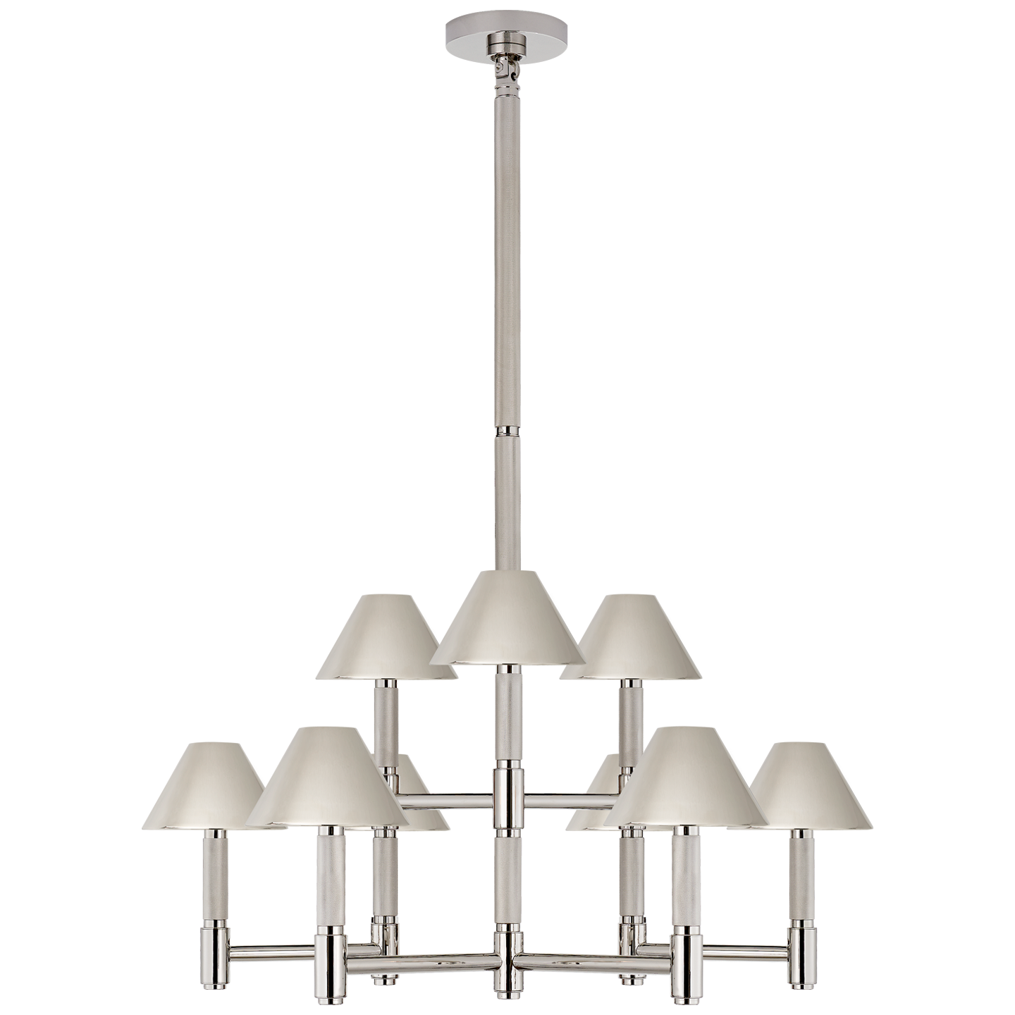 Barrett Medium Nickel Chandelier Nickel Lampshade