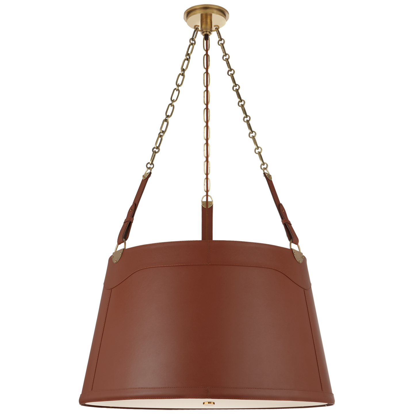Karlie Large Brass Saddle Pendant Lamp