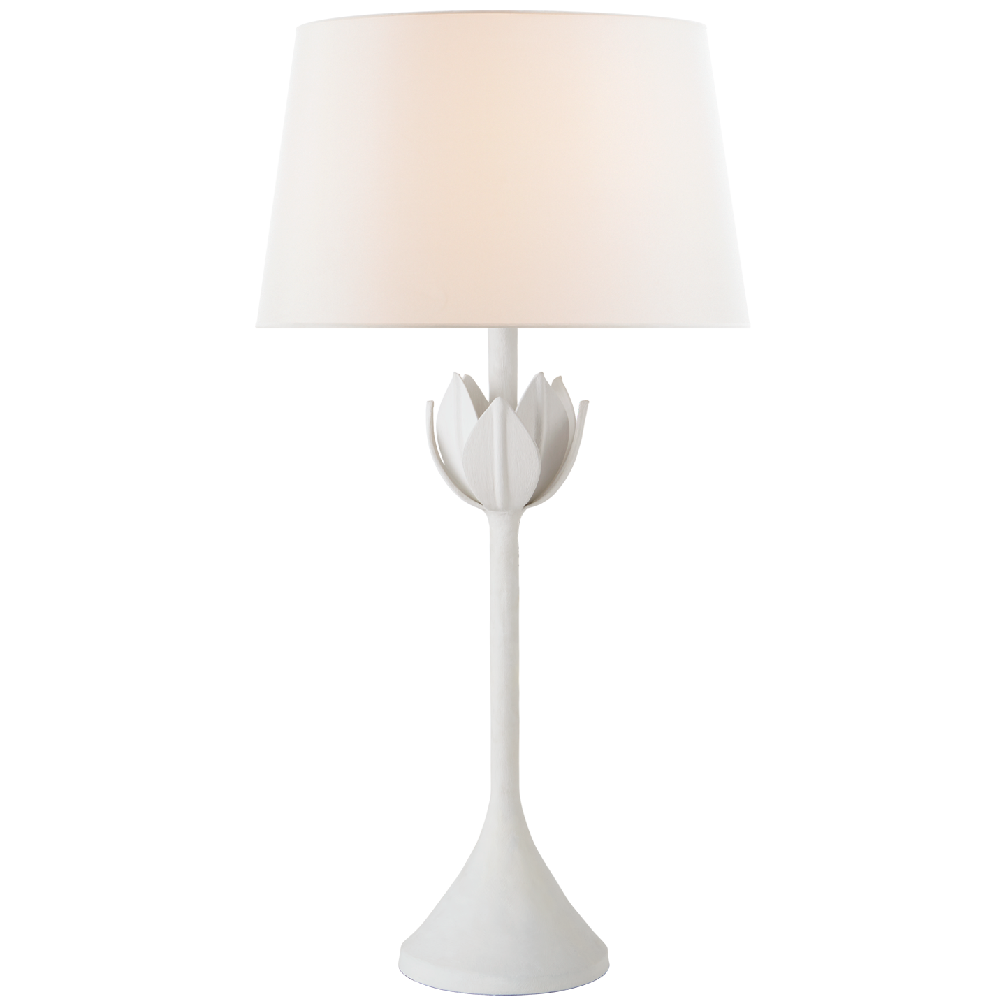 Lampe de table Alberto Large Plâtre blanc et Lin