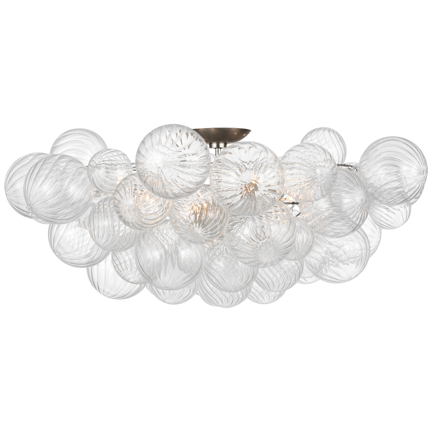 Talia Grande 38" Silver Leaf and Glass Ceiling Light