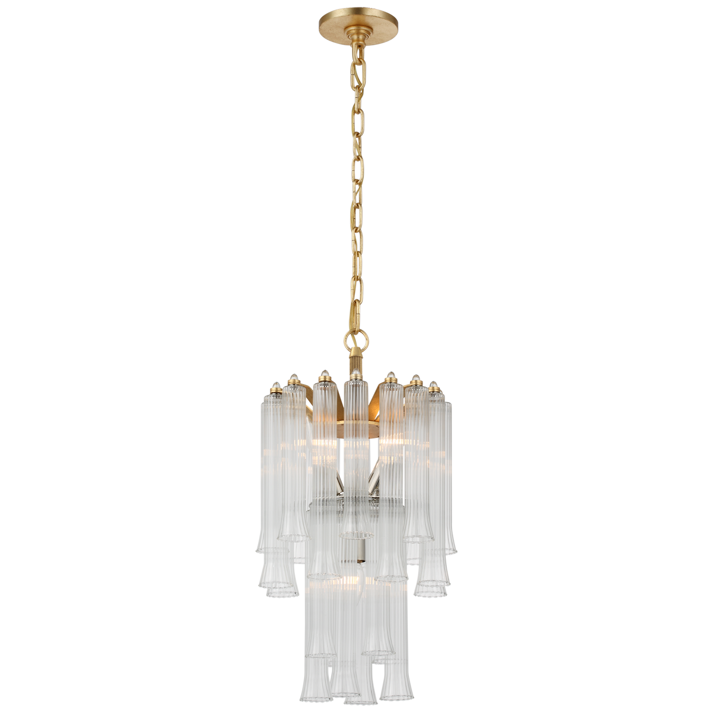 Chandelier Lorelei Petite Waterfall Doré et Verre