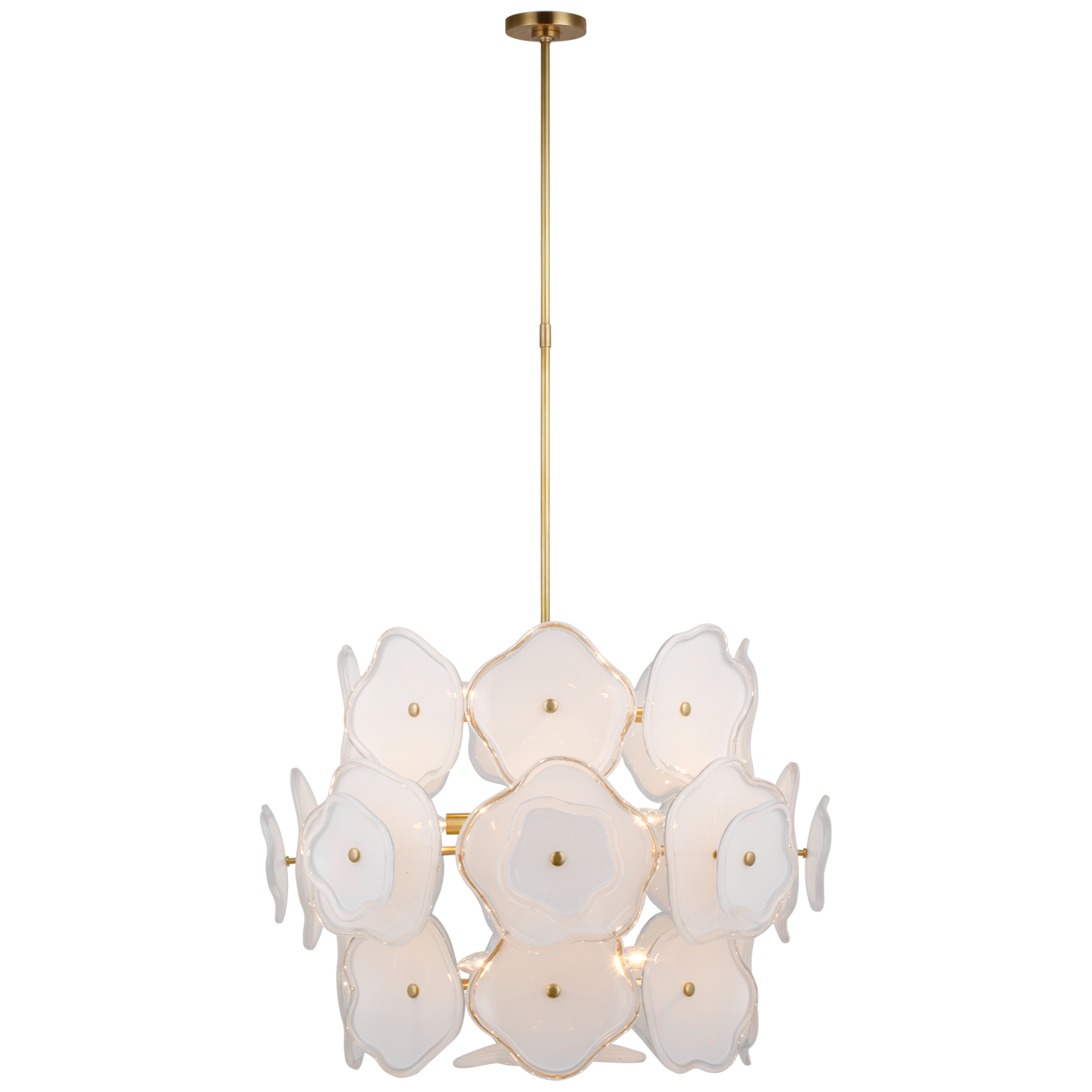 Chandelier Leighton Barrel Large Crème / Laiton