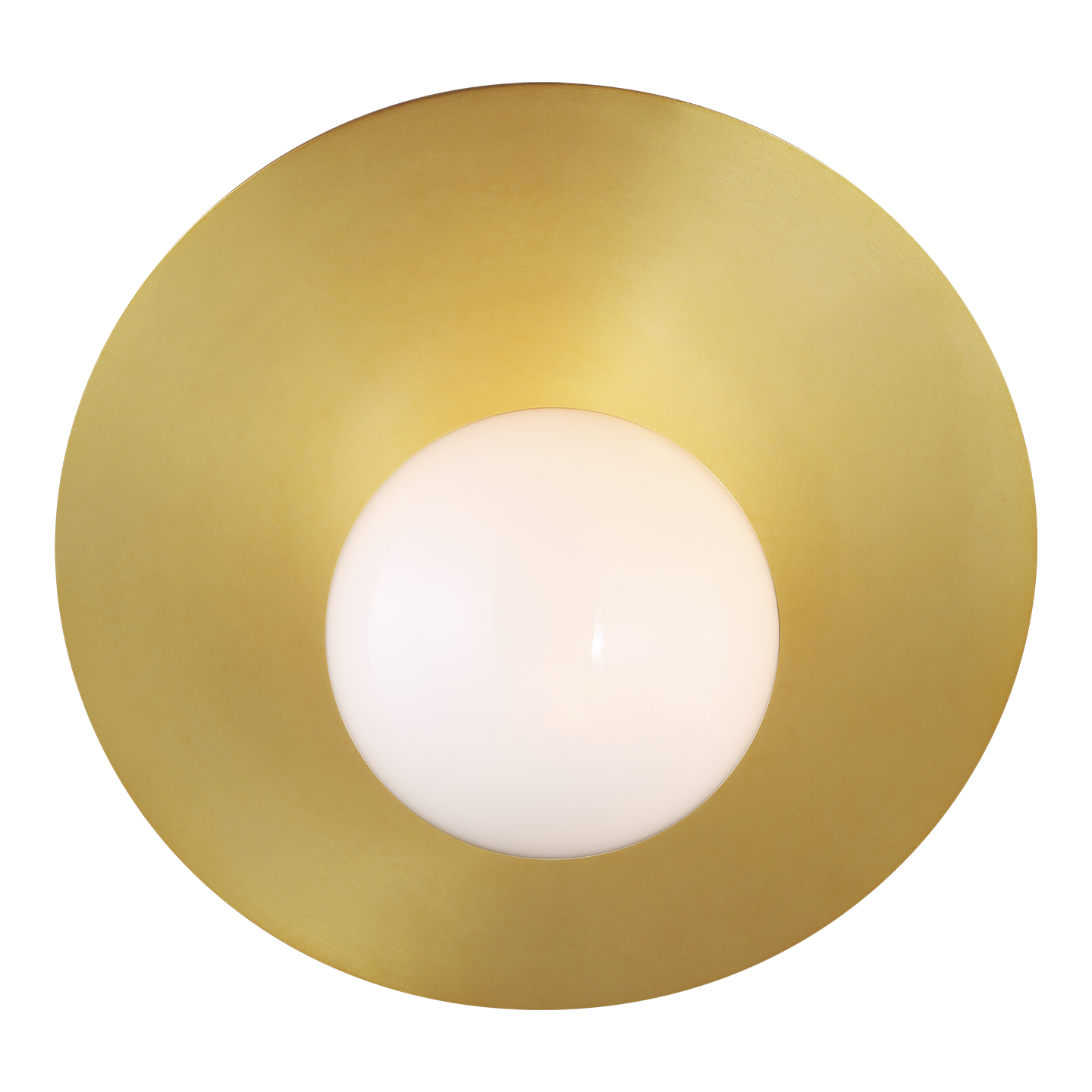 Nodes Große abgewinkelte Wandleuchte aus Messing und Glas