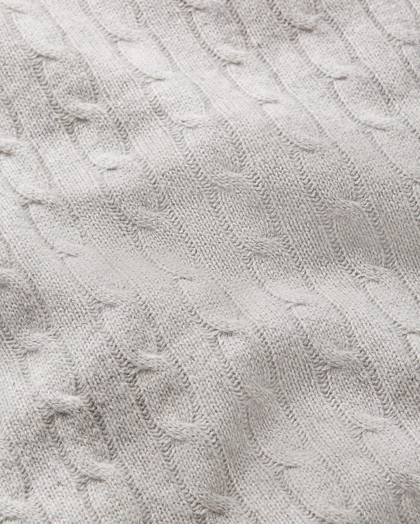 Plaid Cable Cashmere twisted Dark Heather Gray