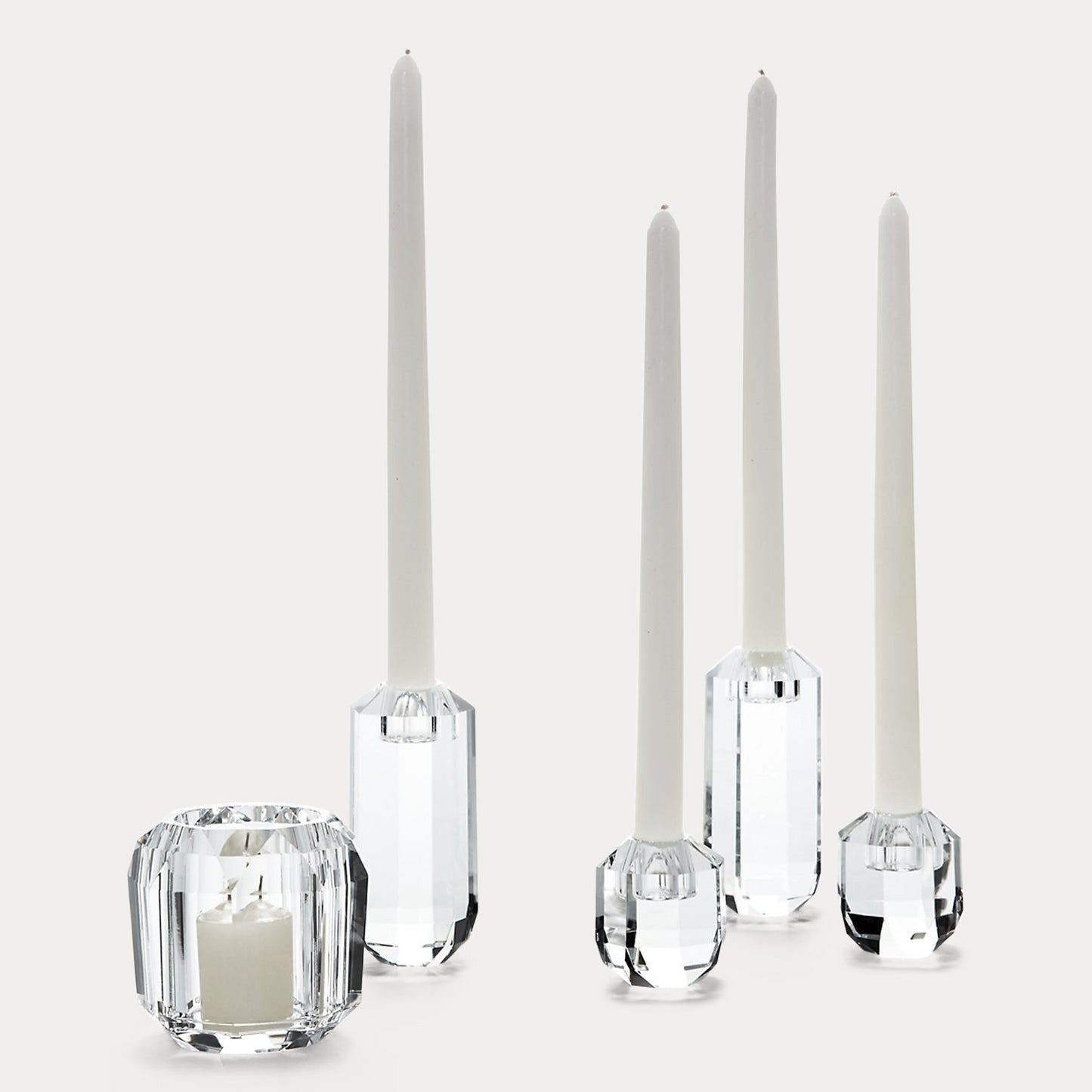 Leigh Black Crystal Votive Candle Holder