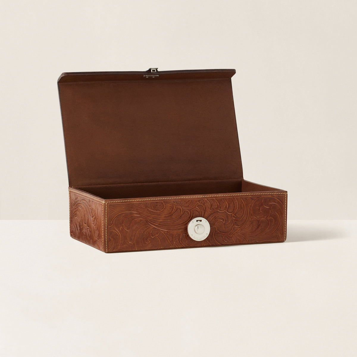 Boîte décorative Aidan cuir marron Ralph Lauren Home