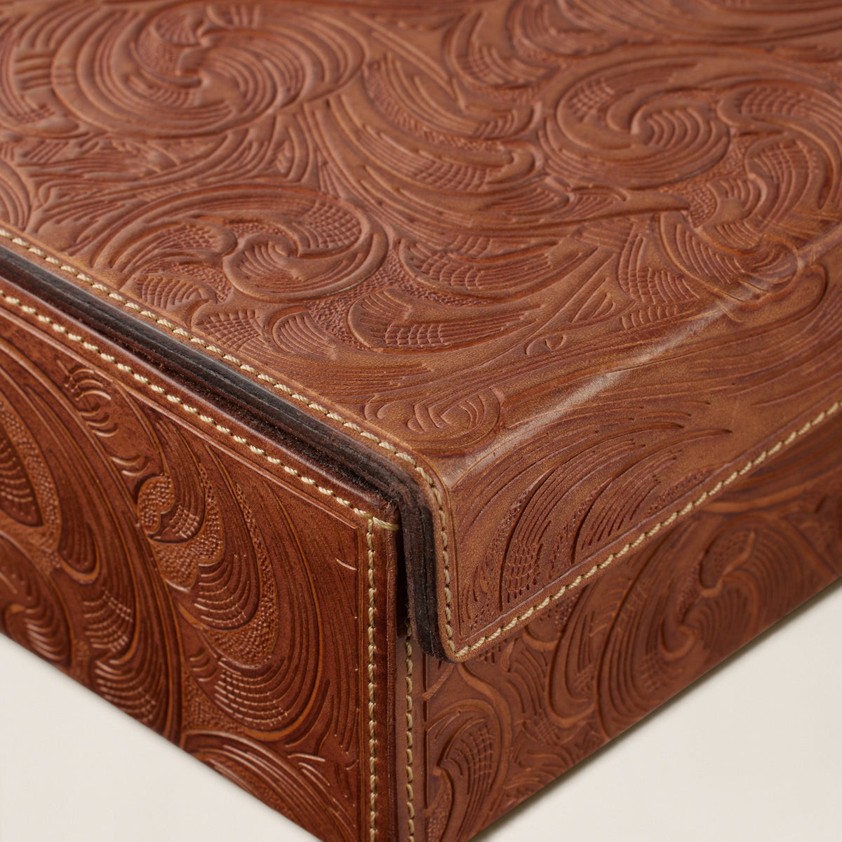 Boîte décorative Aidan cuir marron Ralph Lauren Home