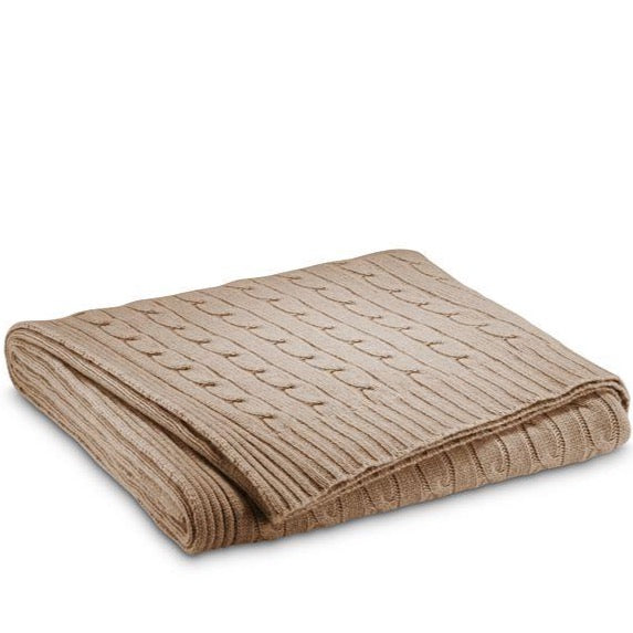 Plaid Cable Cashmere twisted Natural