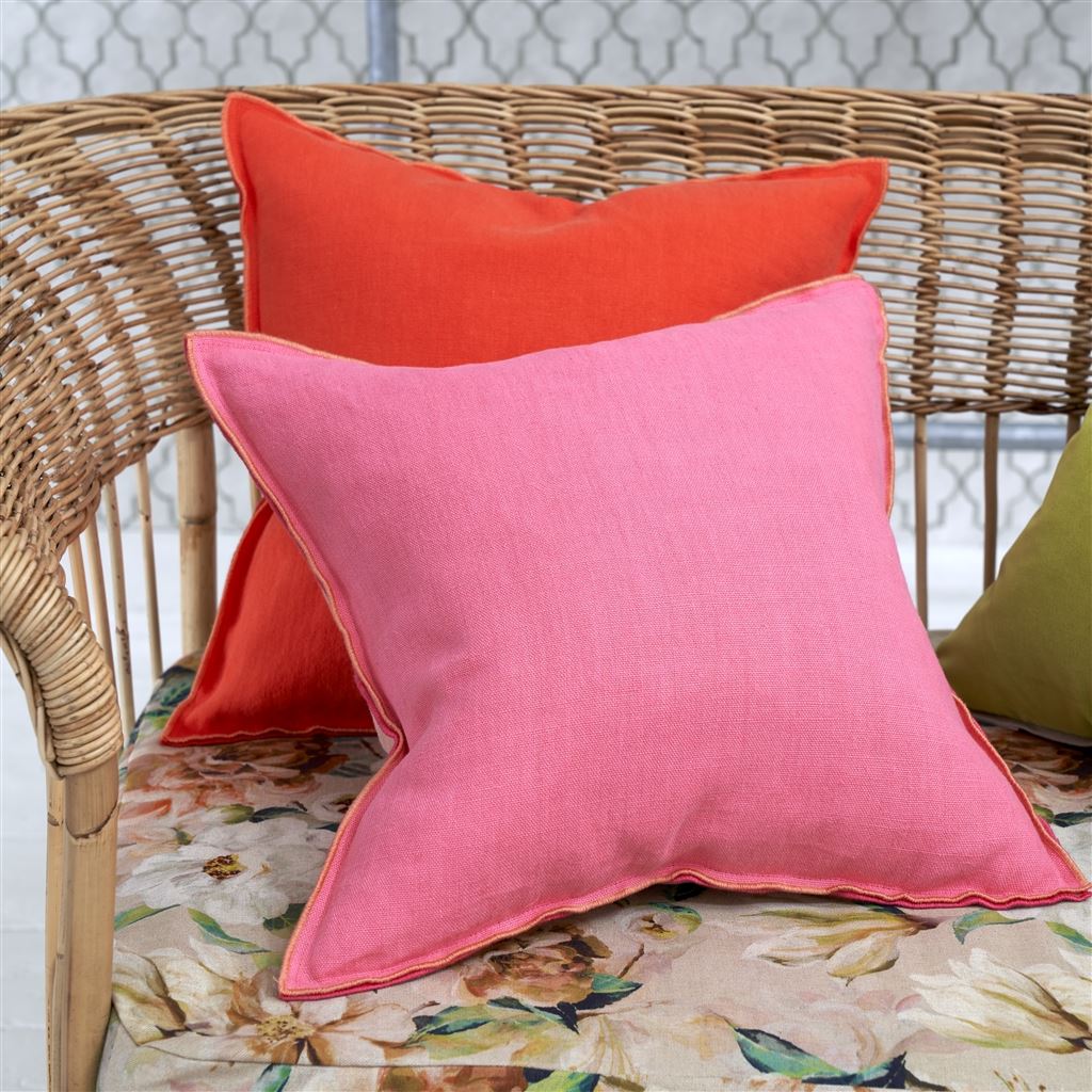 DG Brera Lino Nasturtium & Papaya Linen Cushion