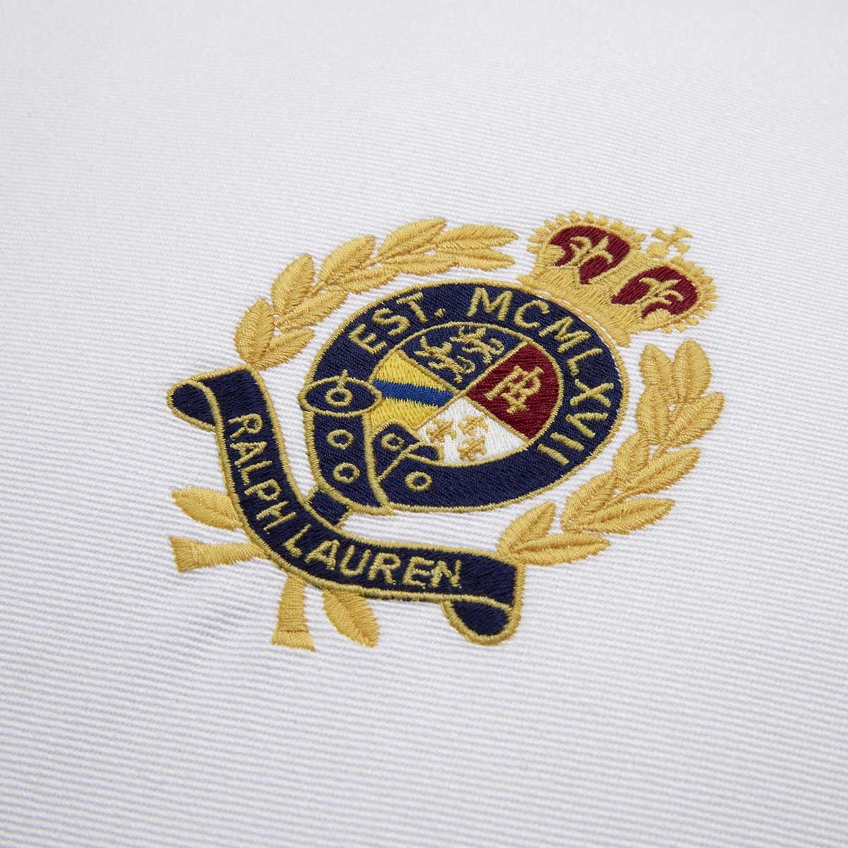RL Crest Cushion White