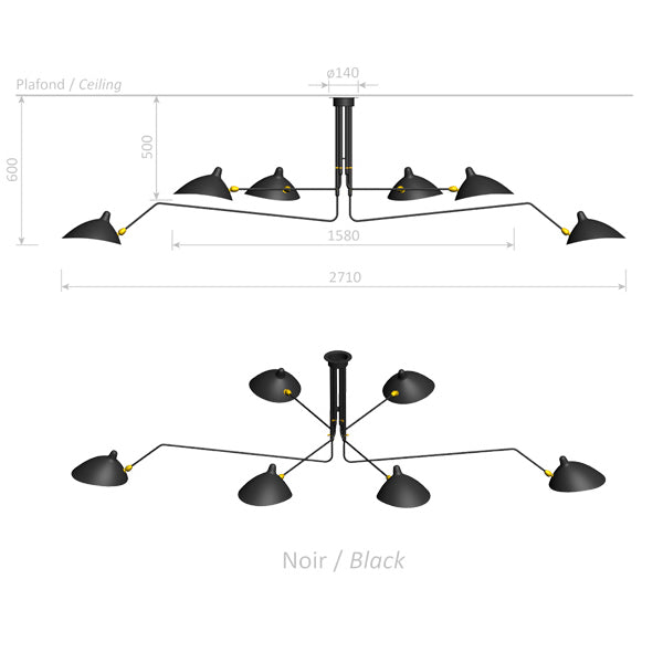 Swivel Ceiling Light 6 Arms