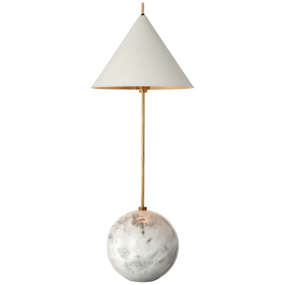 Lampada da appoggio Cleo Orb Bianca Ottone