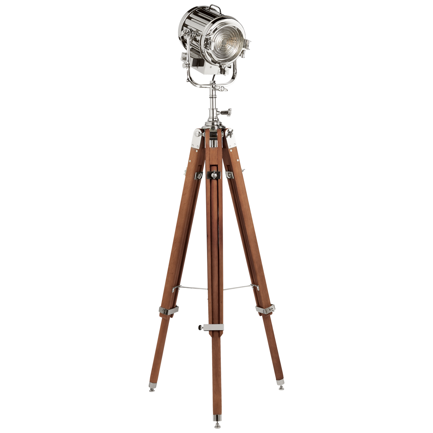 Montauk Stehlampe – Mahagoni und Nickel