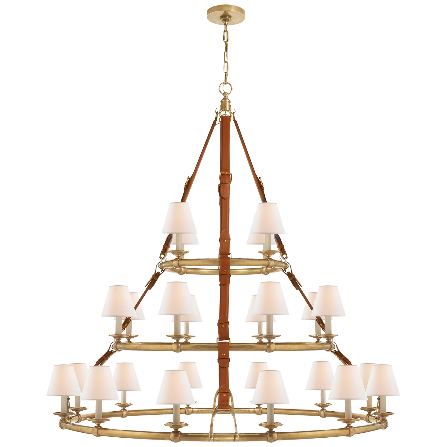 Chandelier Triple Westbury Laiton - Saddle