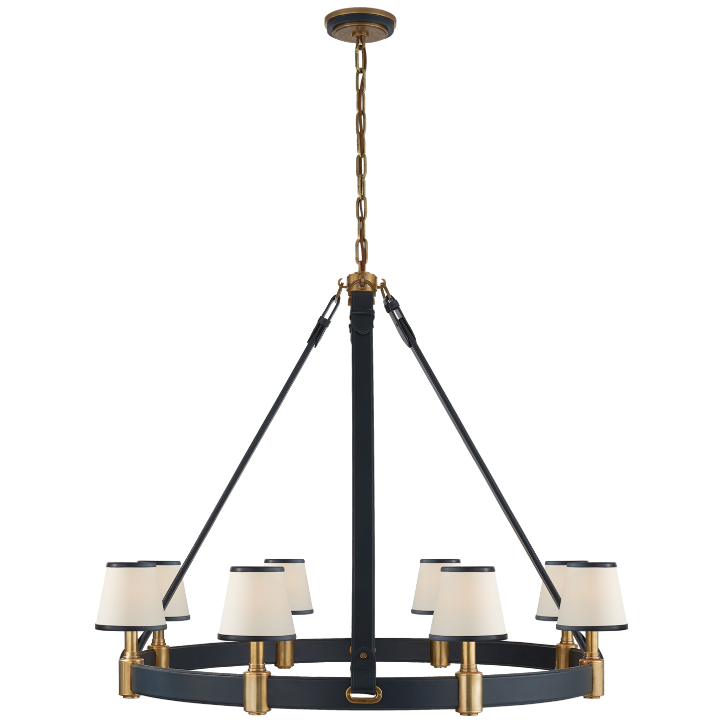 Riley Large Candlestick - Brass - Blue