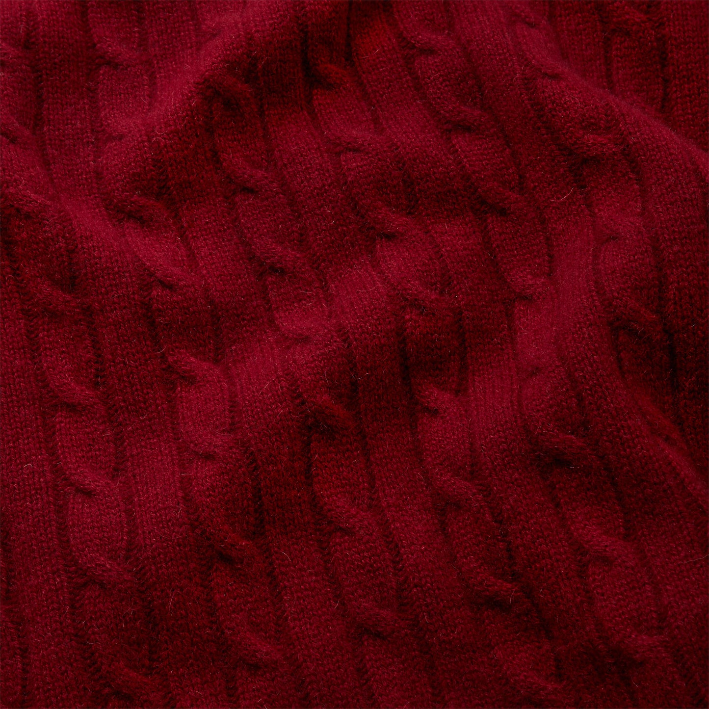 Plaid Cable Cachemire torsadé Bordeaux