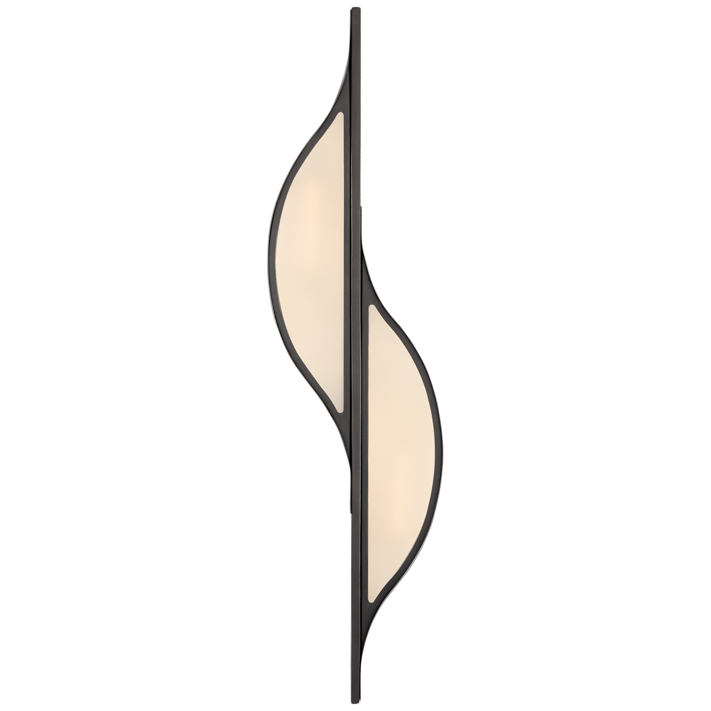Avant Large curved frosted glass wall light - Bronze