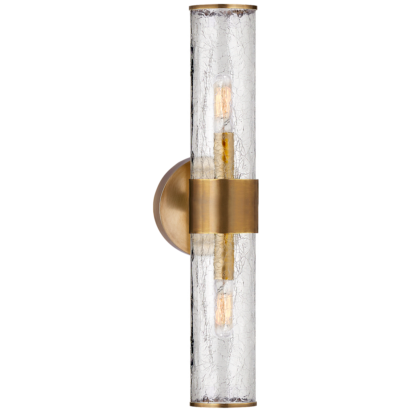 Liaison Medium cracked glass wall light - Brass