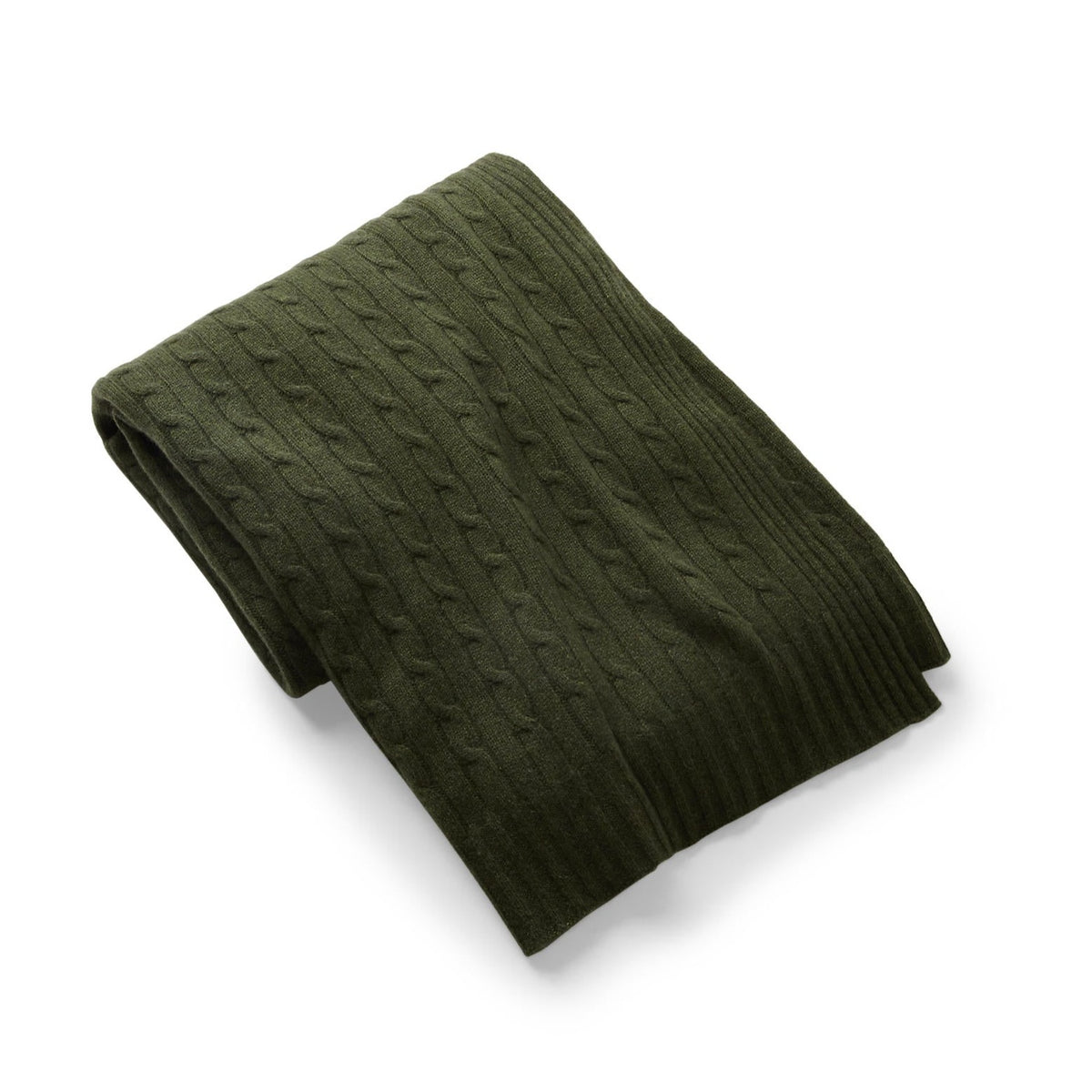 Plaid Cable Cachemire torsadé Vert Foncé Loden