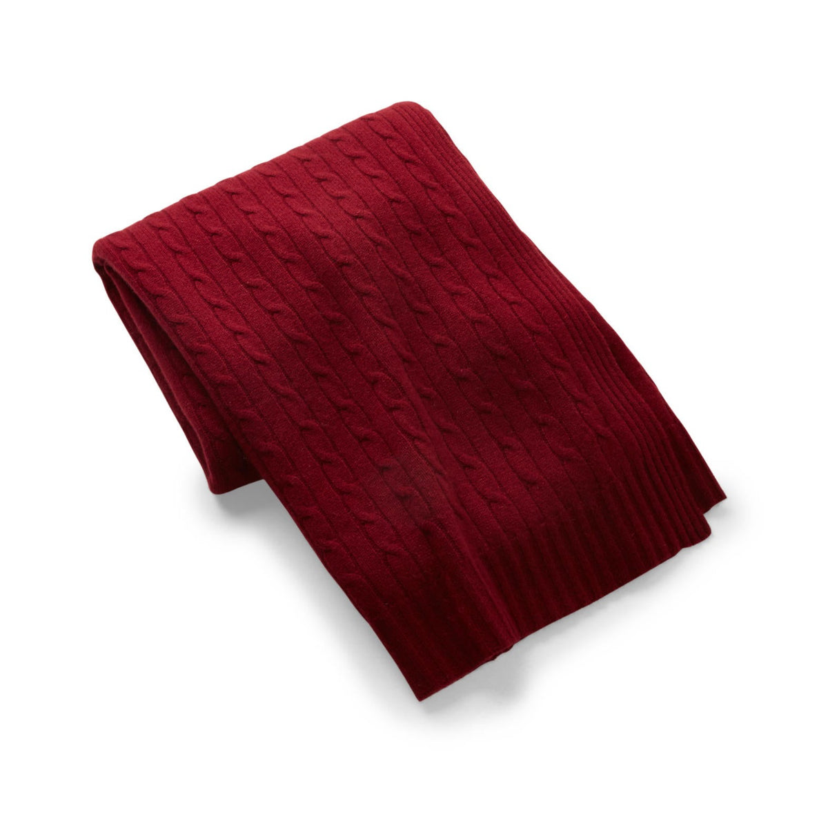 Plaid Cable Cachemire torsadé Bordeaux