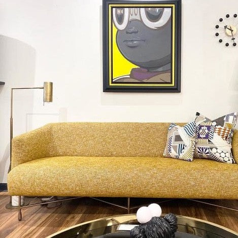 Alma Brass and White Marble Floor Lamp