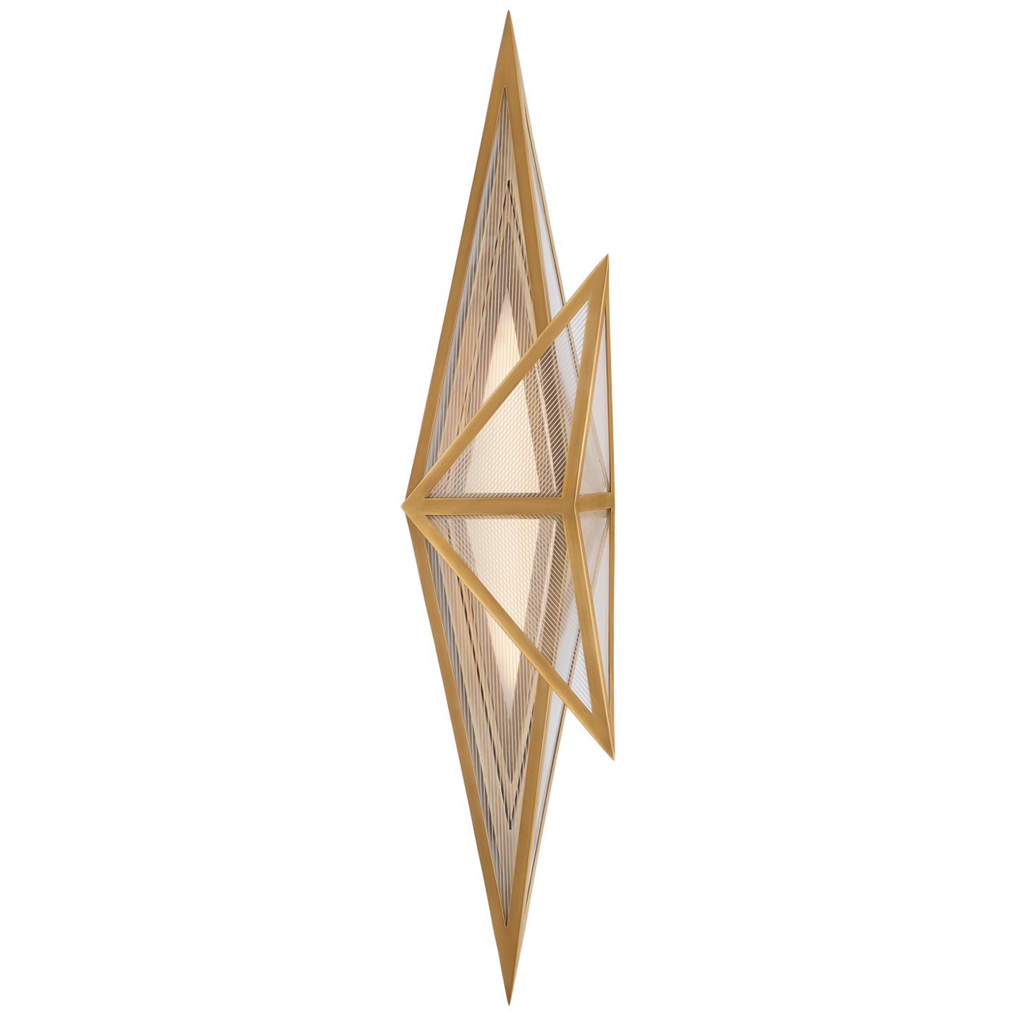 Ori wall light large model clear lined glass - Brass